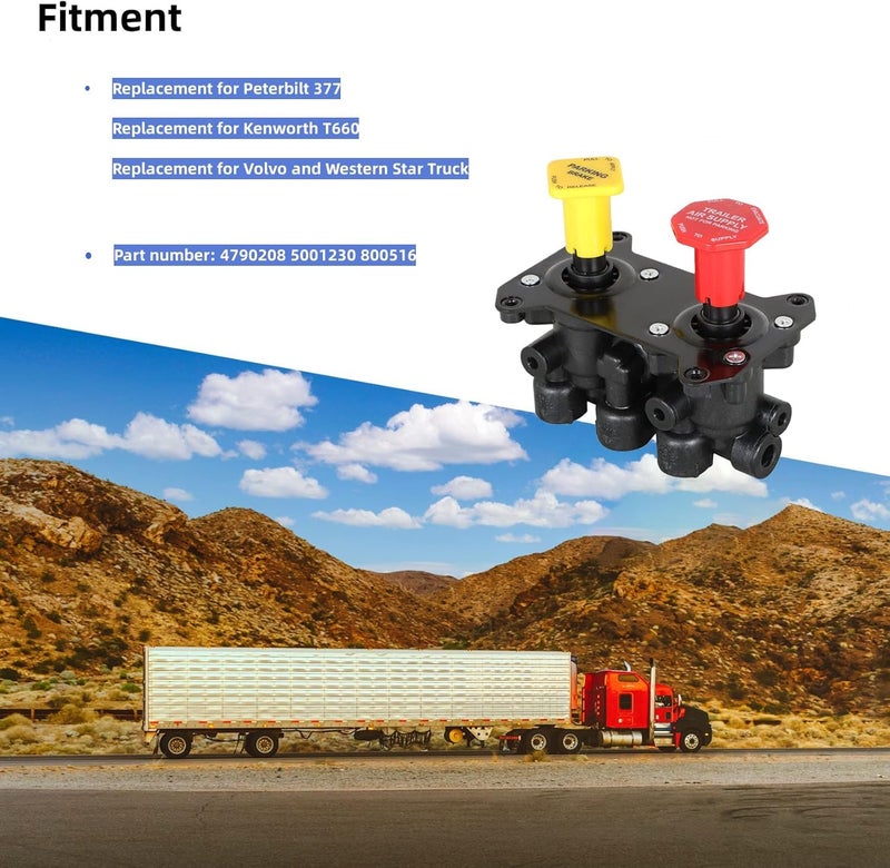 Ycsmyyds MV-3 MV3 Dash Control Brake Valve Replacement for Peterbilt 377 Kenworth T660 Volvo and Western Star Truck 4790208 5001230 800516 - Image 3